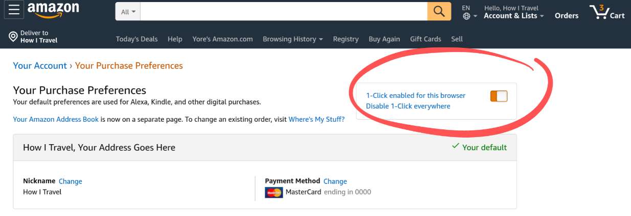 Amazon 1-click address