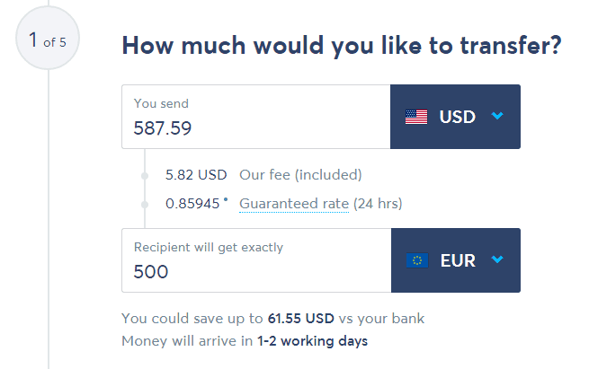 TransferWise Currency Exchange Rate Vs. Banks USD To EUR - TransferWise Review